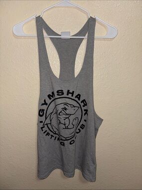 Gymshark Gray Tank Top with Black Logo